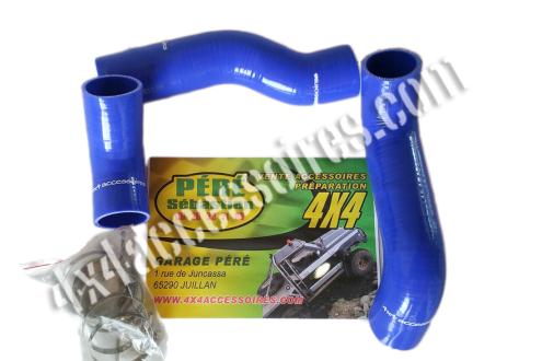 KIT 3 DURITES SILICONE BLEUES DE TURBO AVEC 6 COLLIERS PATROL GR Y61 2.8L TD6