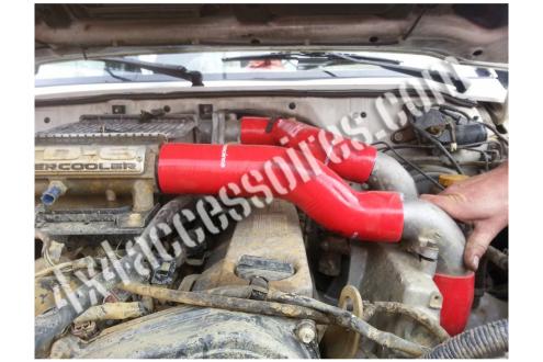 KIT 3 DURITES SILICONE ROUGES DE TURBO AVEC 6 COLLIERS PATROL GR Y61 2.8L TD6