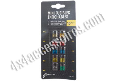 MINI FUSIBLES ENFICHABLES STANDARDS 10 PIECES