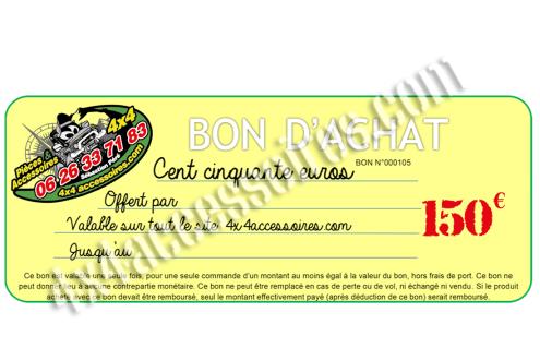 BON CADEAU D'UNE VALEUR DE 150€
