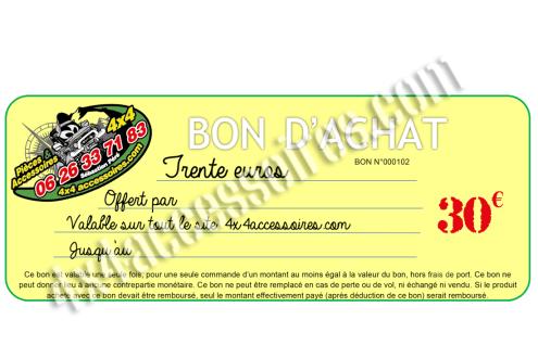 BON CADEAU D'UNE VALEUR DE 30€