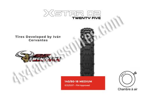 X STAR 02 TWENTY FIVE REBEL TYRES - MEDIUM - 140/80-18-70P - TT