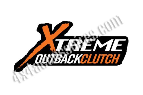 STICKER FOND NOIR / LETTRAGE BLANC - XTREME OUTBACK CLUTCH - 28x13 CM