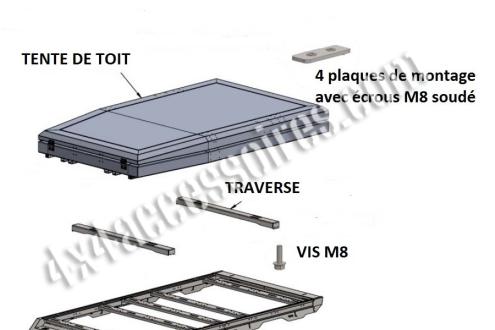 KIT DE BARRE TRANSVERSALE POUR GALERIE ''ACIER'' PATROL GR Y60