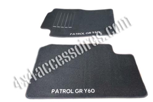 TAPIS DE SOL SUR MESURE POUR PATROL GR Y60 COURT AVEC BRODERIE "PATROL GR Y60"